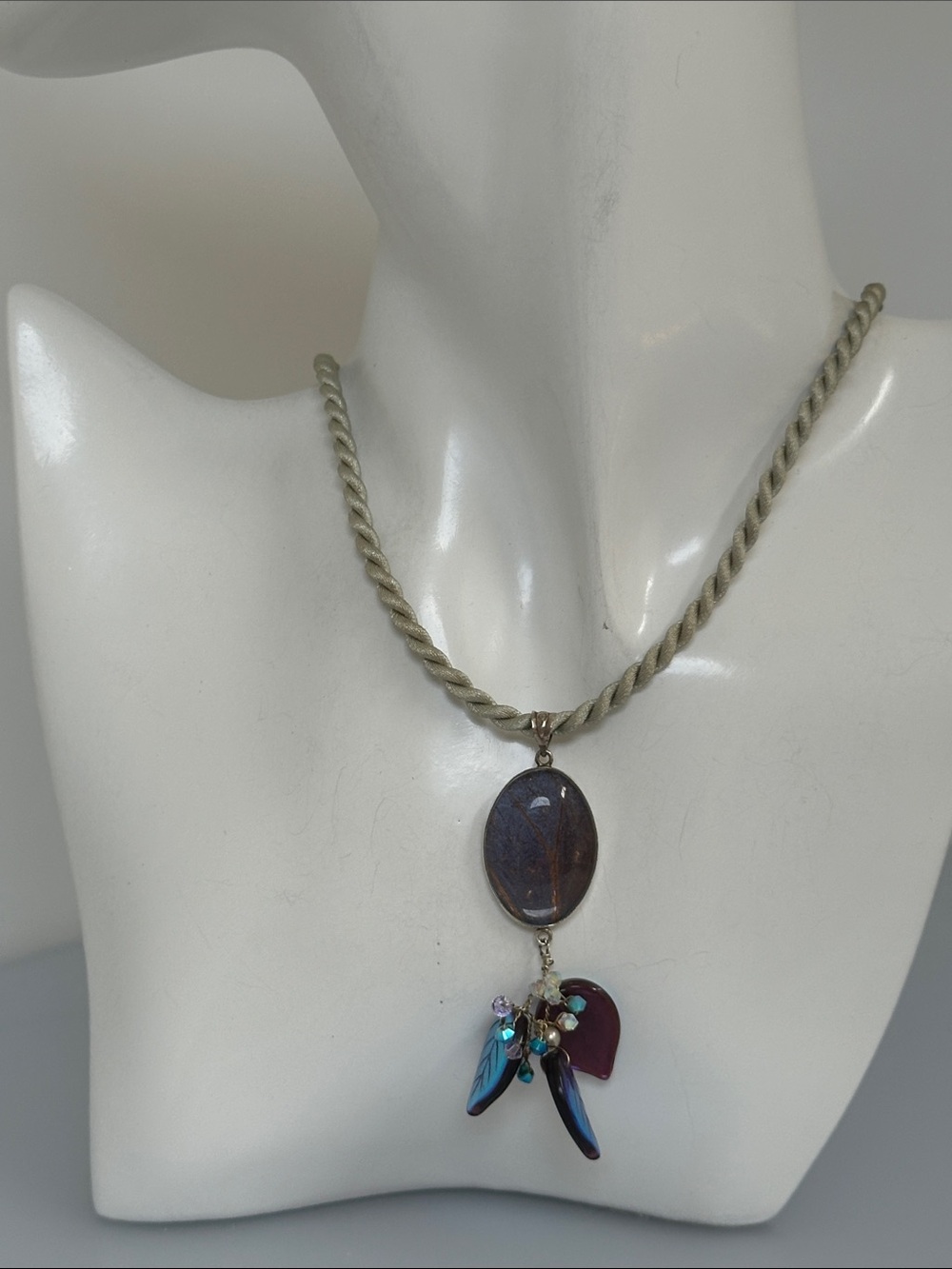 MELISSA ARELLANOS Sterling Silver Pendant Necklace in Purple and Blue
